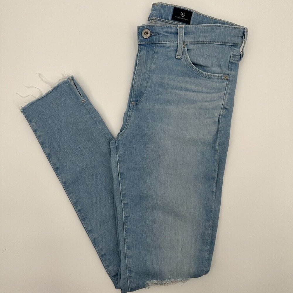 AG Adriano Goldschmied 27R The Middi Ankle Mid-Rise Distressed Jean Raw Hem‎